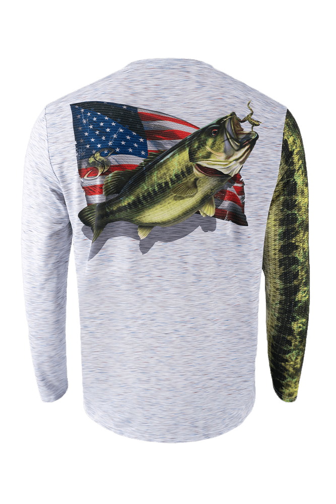 Patriot Largemouth Bass Fishing Shirt Youth Large,SaltyScales
