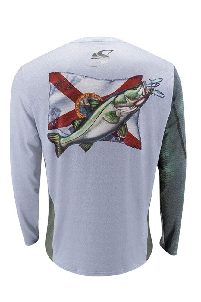 Snook Florida Flag Long Sleeve Fishing Shirt Youth