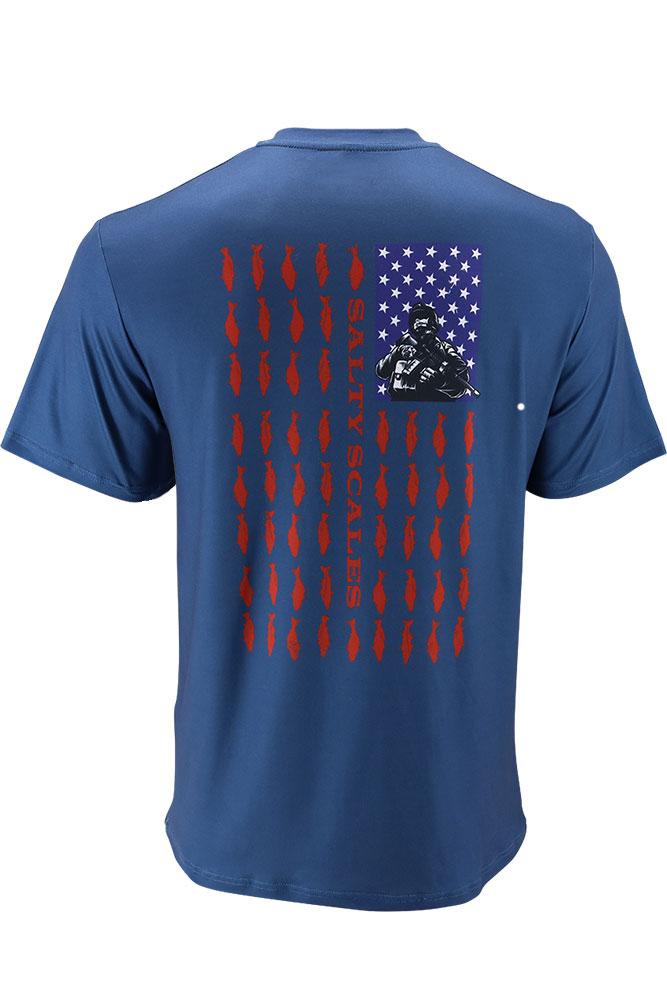 American Flag Short Sleeve T-Shirt XS,SaltyScales