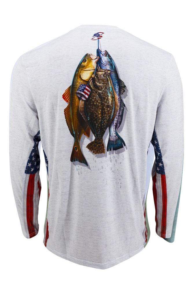 Largemouth Bass Long Sleeve Fishing Shirt for Men Small,SaltyScales