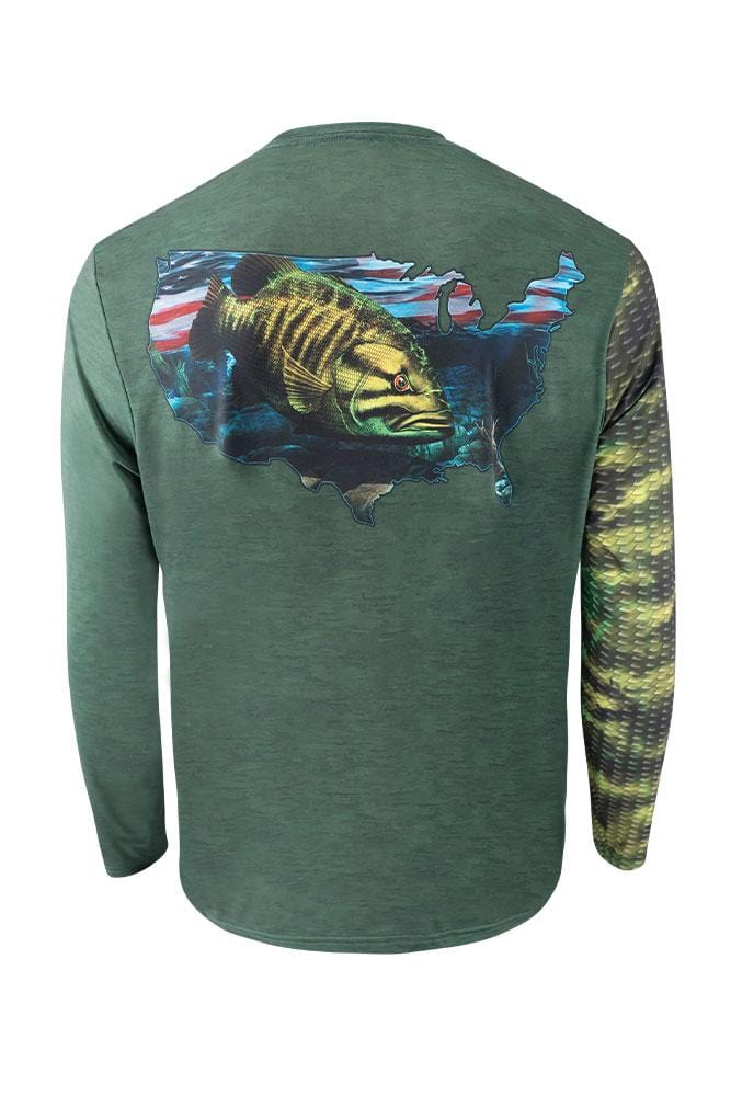Salty Scales American Stringer Long Sleeve Fishing Shirt for Youth, Dri-Fit  Performance Clothing