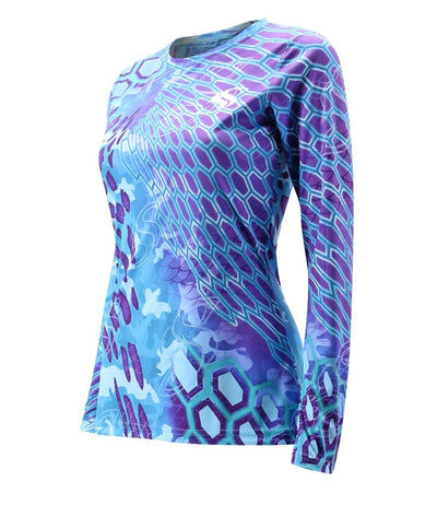 Womens Camo Purple Fishing Sun Shirt