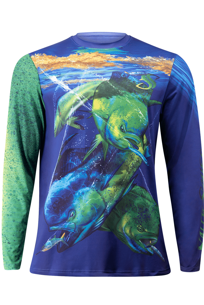 Mahi Mahi Long Sleeve Performance Fishing Shirt XS,SaltyScales
