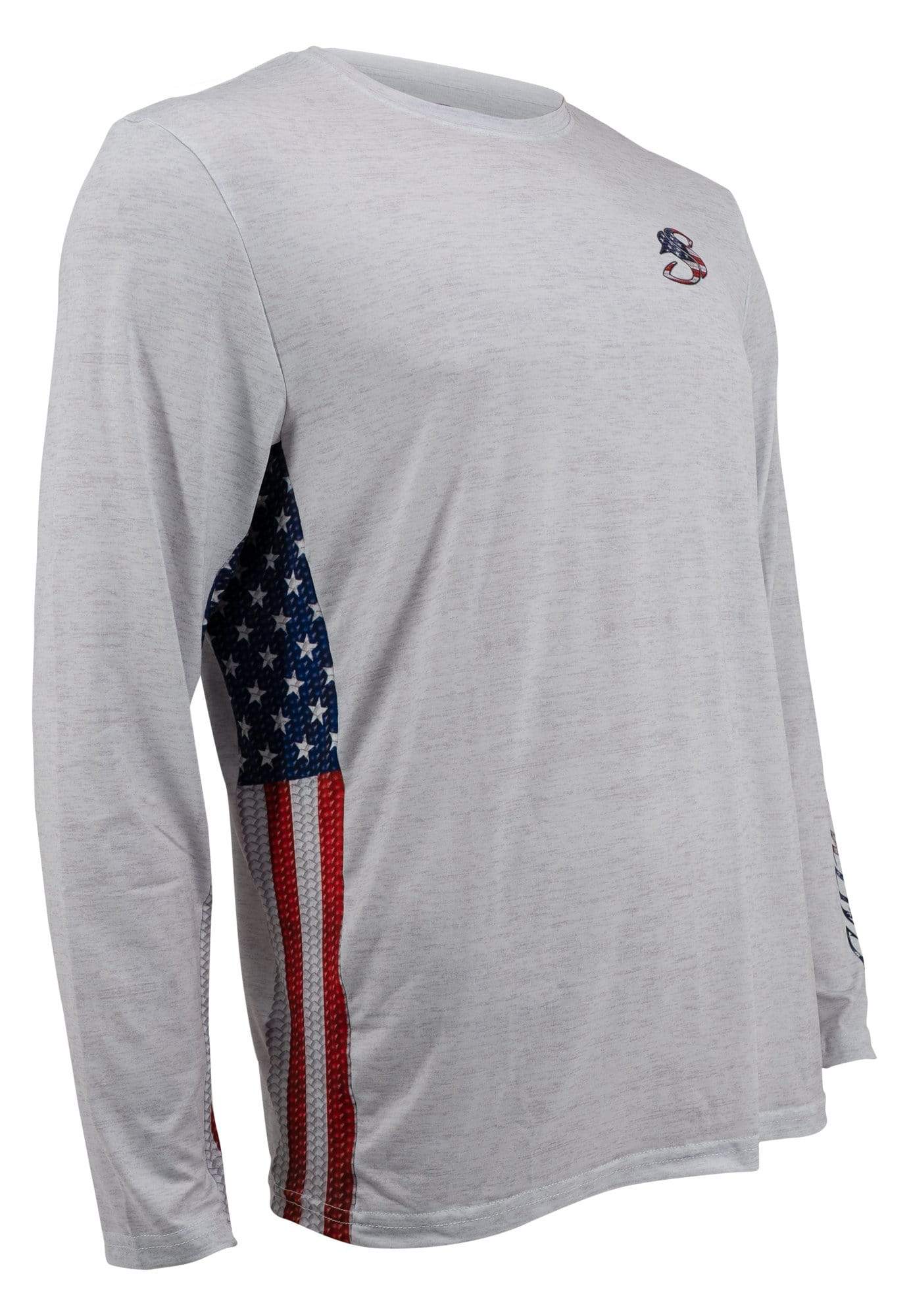 American Flag Stringer Youth Fishing Shirt Large,SaltyScales