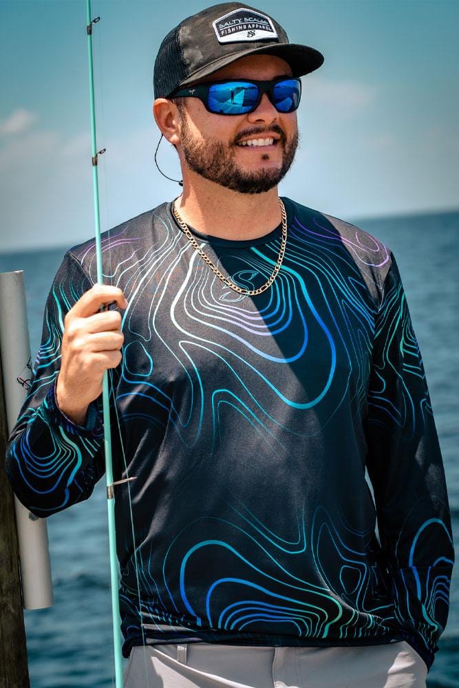Contour Long Sleeve Performance Fishing Shirt Small,SaltyScales