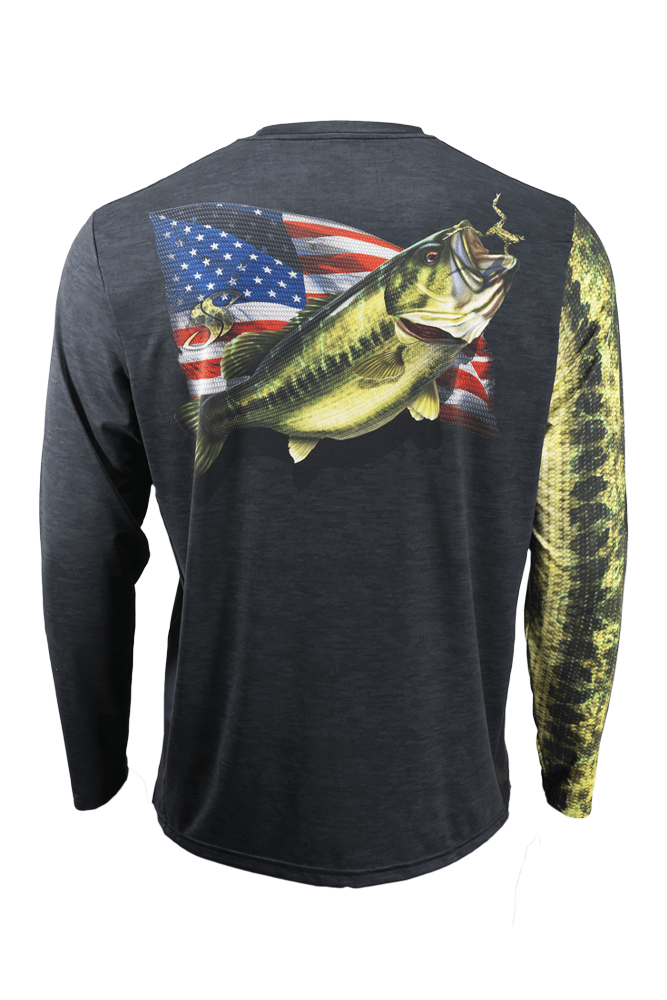 Salty Scales Smallmouth Bass Long Sleeve Fishing Shirt for Men