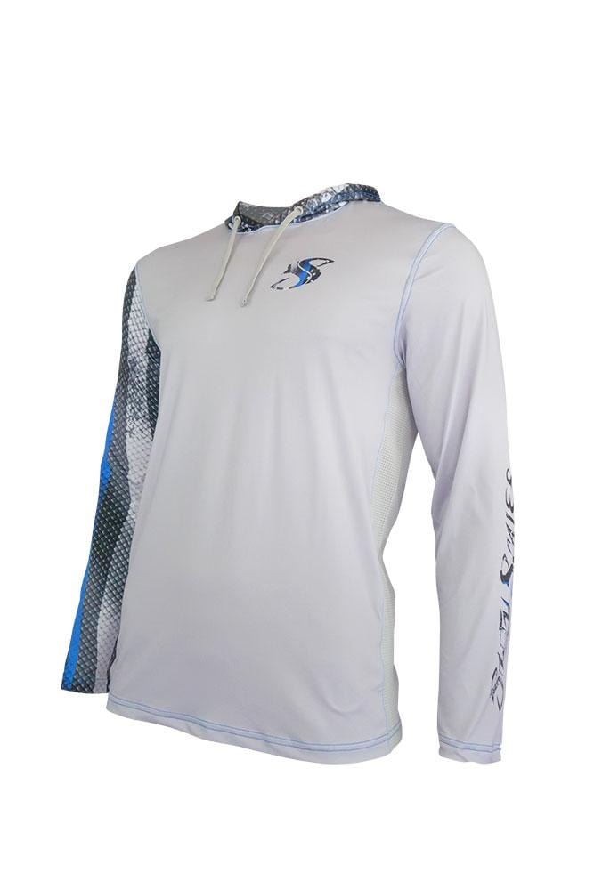 Blue Line Leo/Snook Hoodie for Men, UPF Clothing Small,SaltyScales
