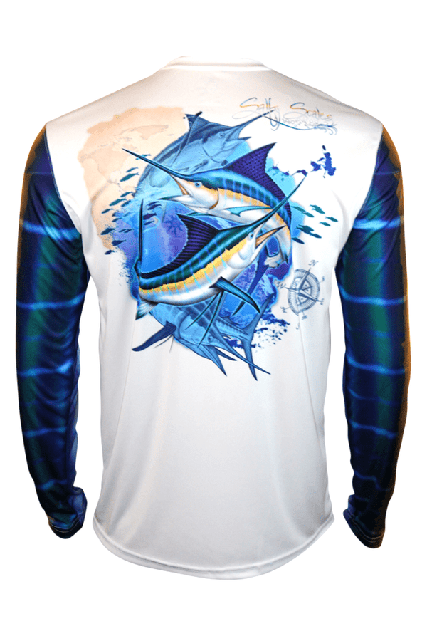 Reel Slobs Florida Marlin Long Sleeve Performance Fishing Shirt S / Sand